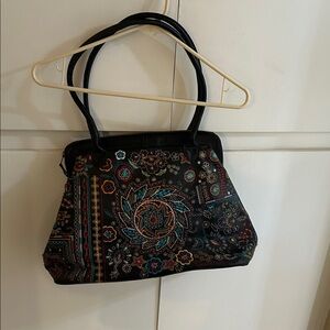 Embroidered Black Tote Bag